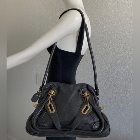 Chloe Medium Paraty Shoulder Bag, Black Authentic - Picture 13 of 17